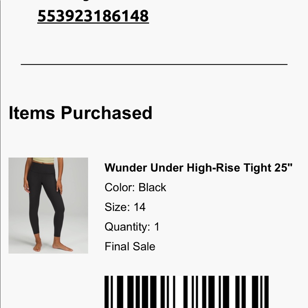 Lululemon New Black Leggings